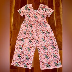 NWOT Colorful School Print Kids Stretchy Jumpsuit
